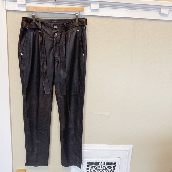 Rag & Bone Mia Leather Trouser Pants - Picture 4 of 14